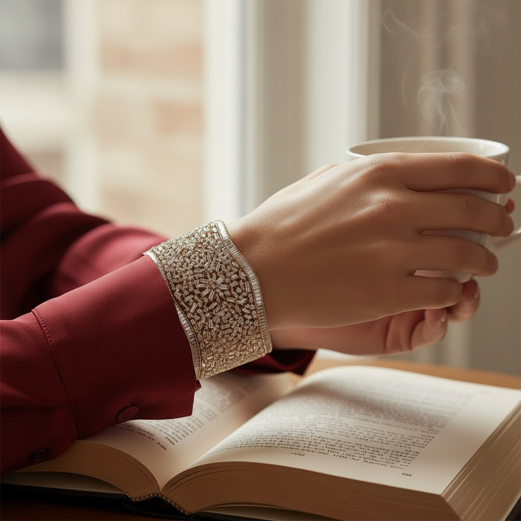 Crystal Zoya Mesh Statement Cuff