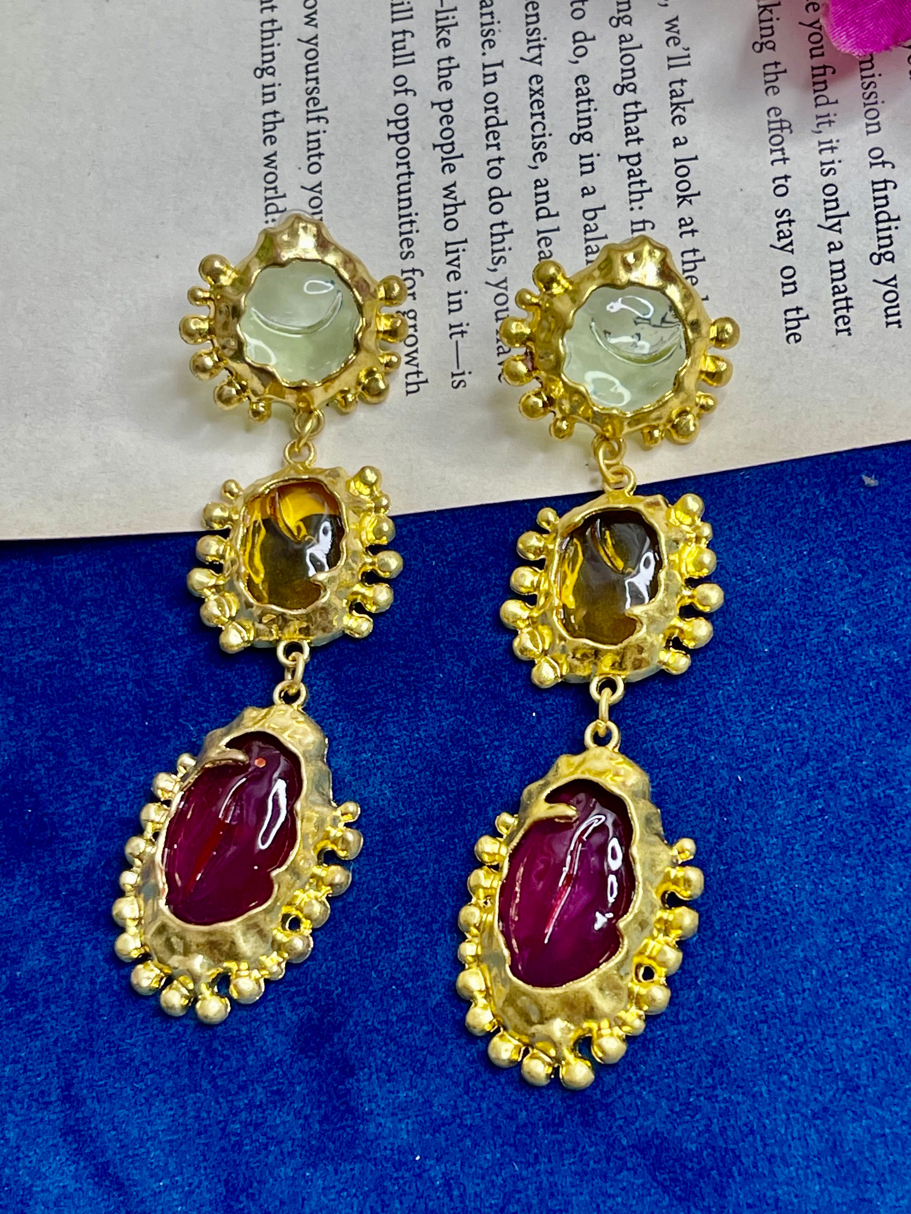 Multi Luxe Gem Drop Earrings