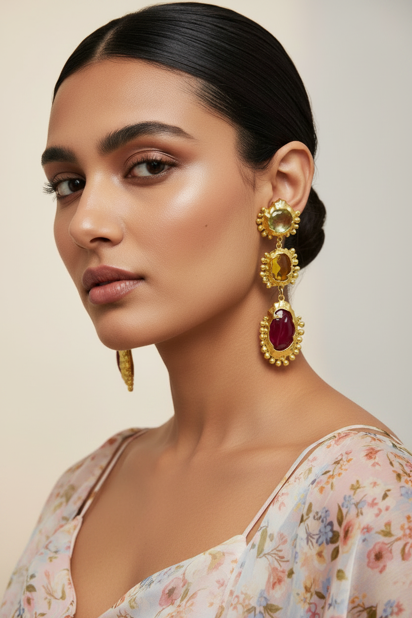 Multi Luxe Gem Drop Earrings