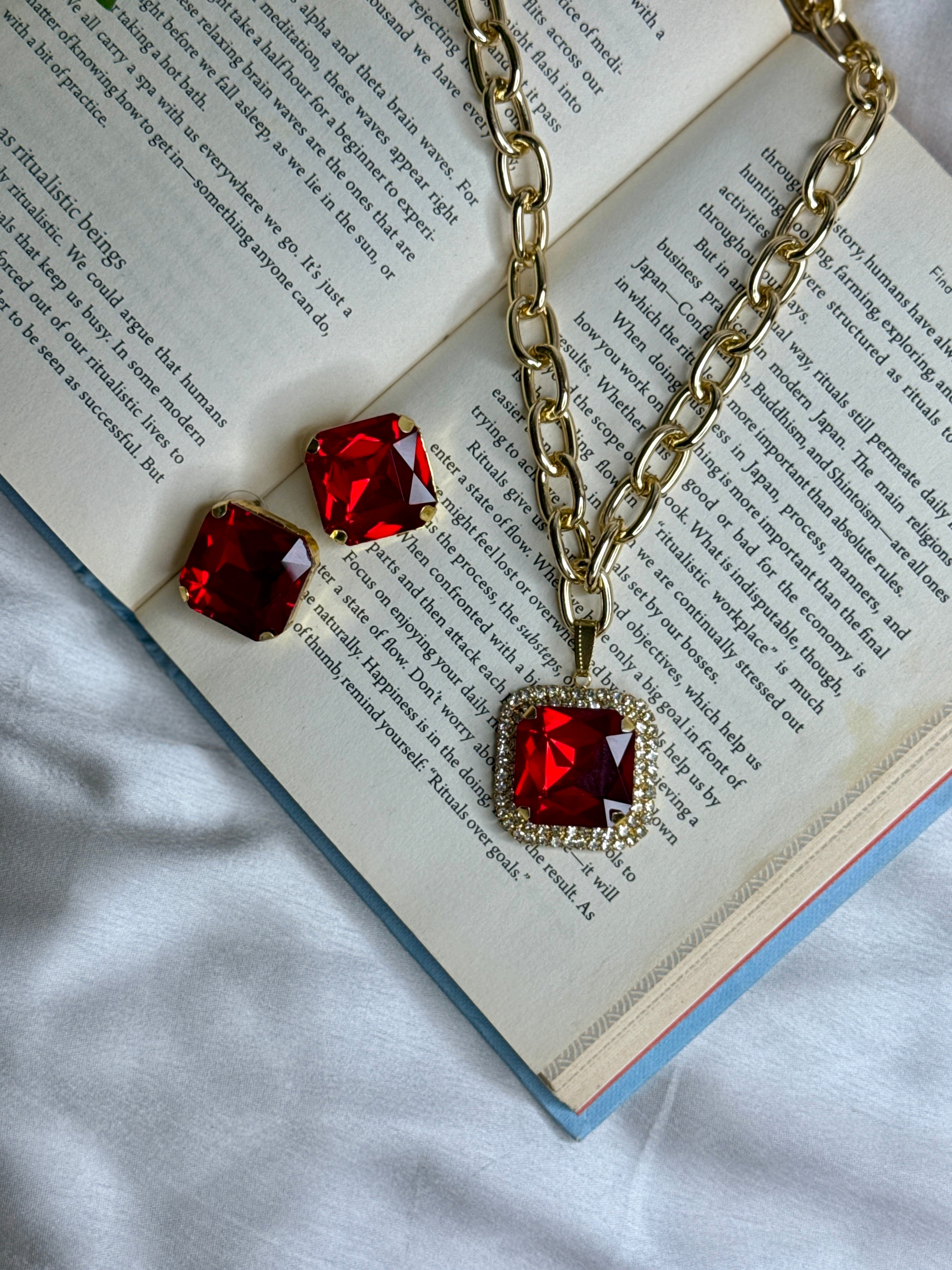 Ruby Royale Pendant Set