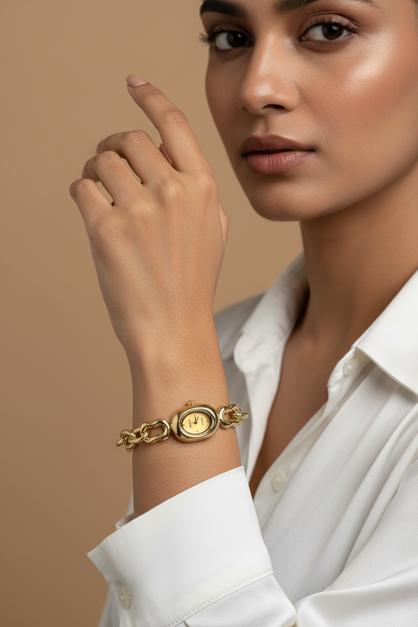 Gold Vintage Chain Watch