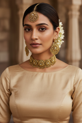 Heritage Floral Choker Set With Maang Tikka