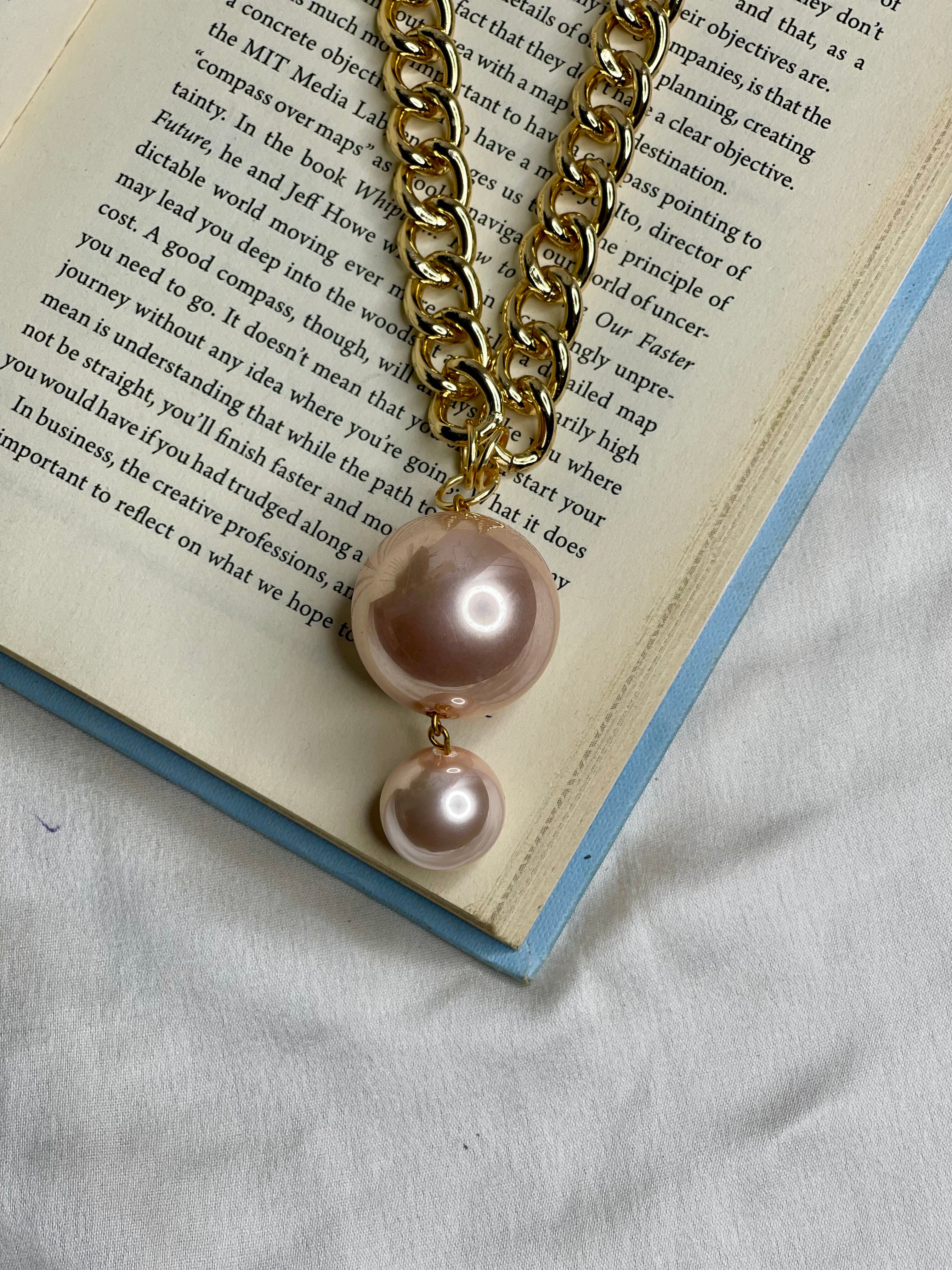 Pink Pearl Statement Necklace