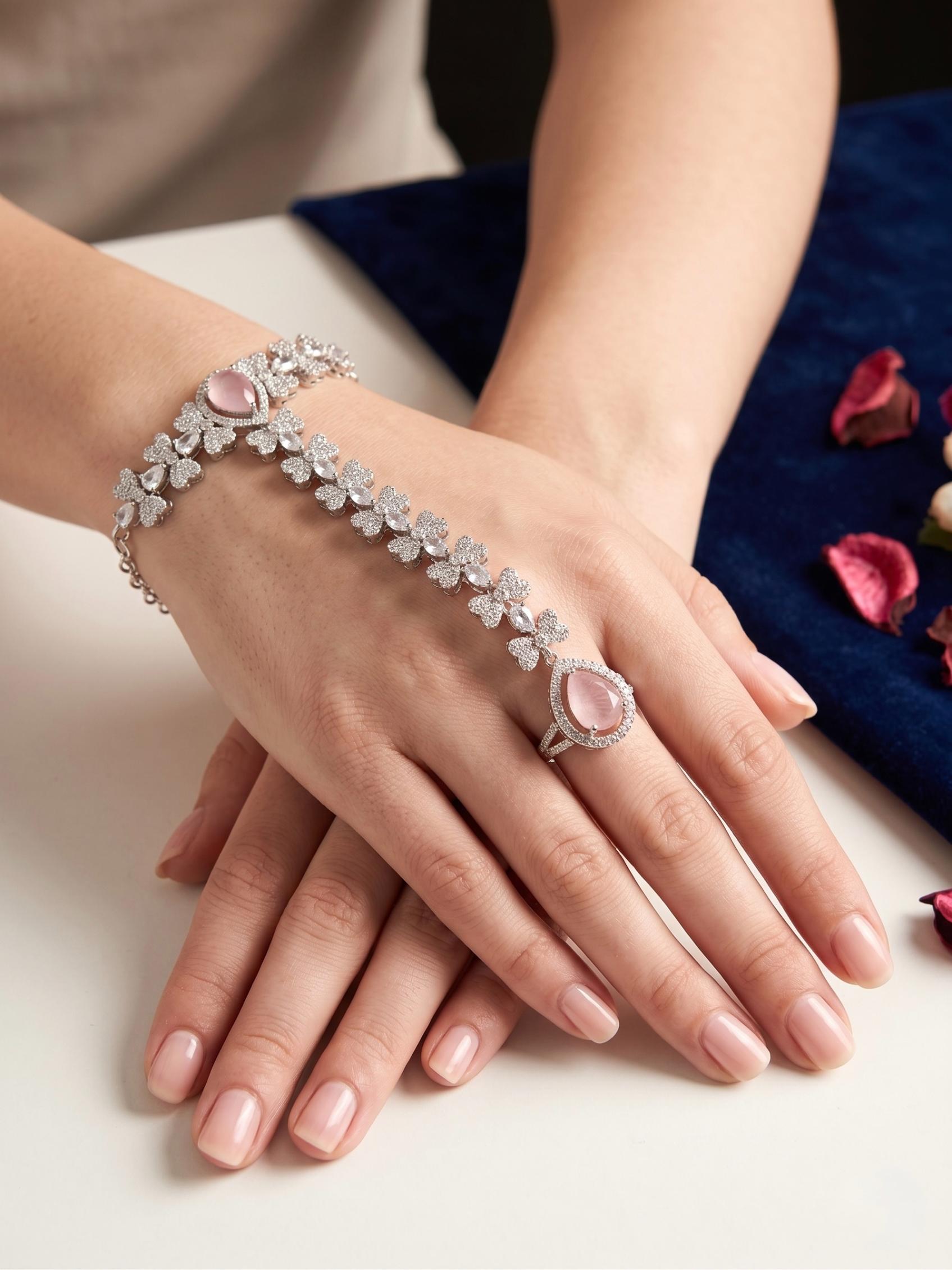 Pink Luxe Glam Hand Harness