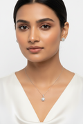 Halo Solitaire Pendant Set