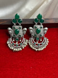 Emerald Royal Oxidised Earrings