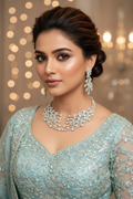 Diamond Leaf Collar Hasli Necklace Set