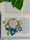 Blue Evil Eye Charm Bracelet