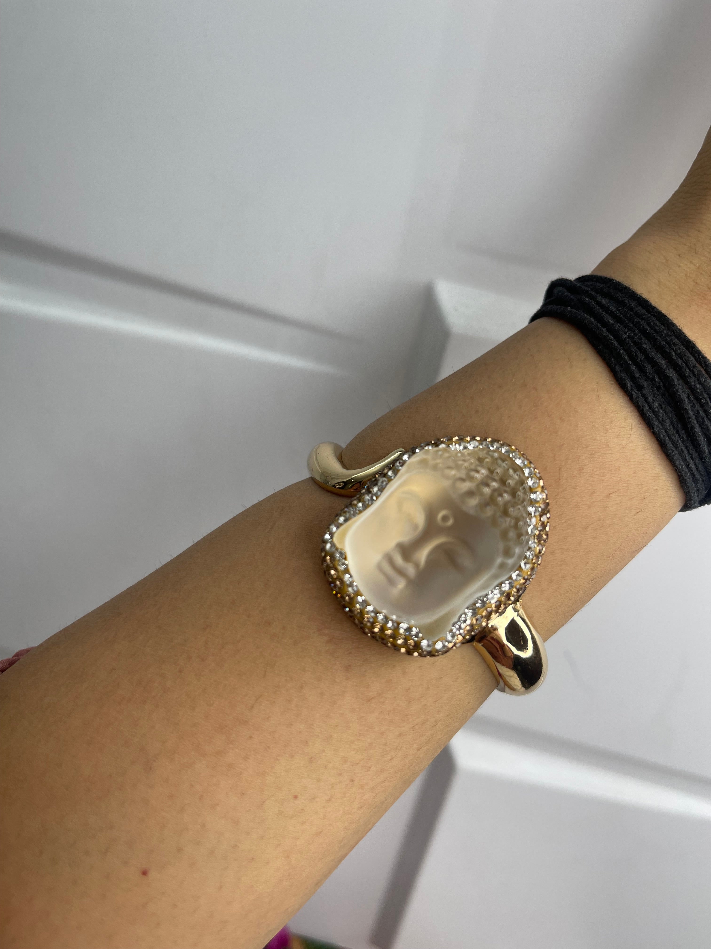 White Buddha Crystal Stone Handcuff