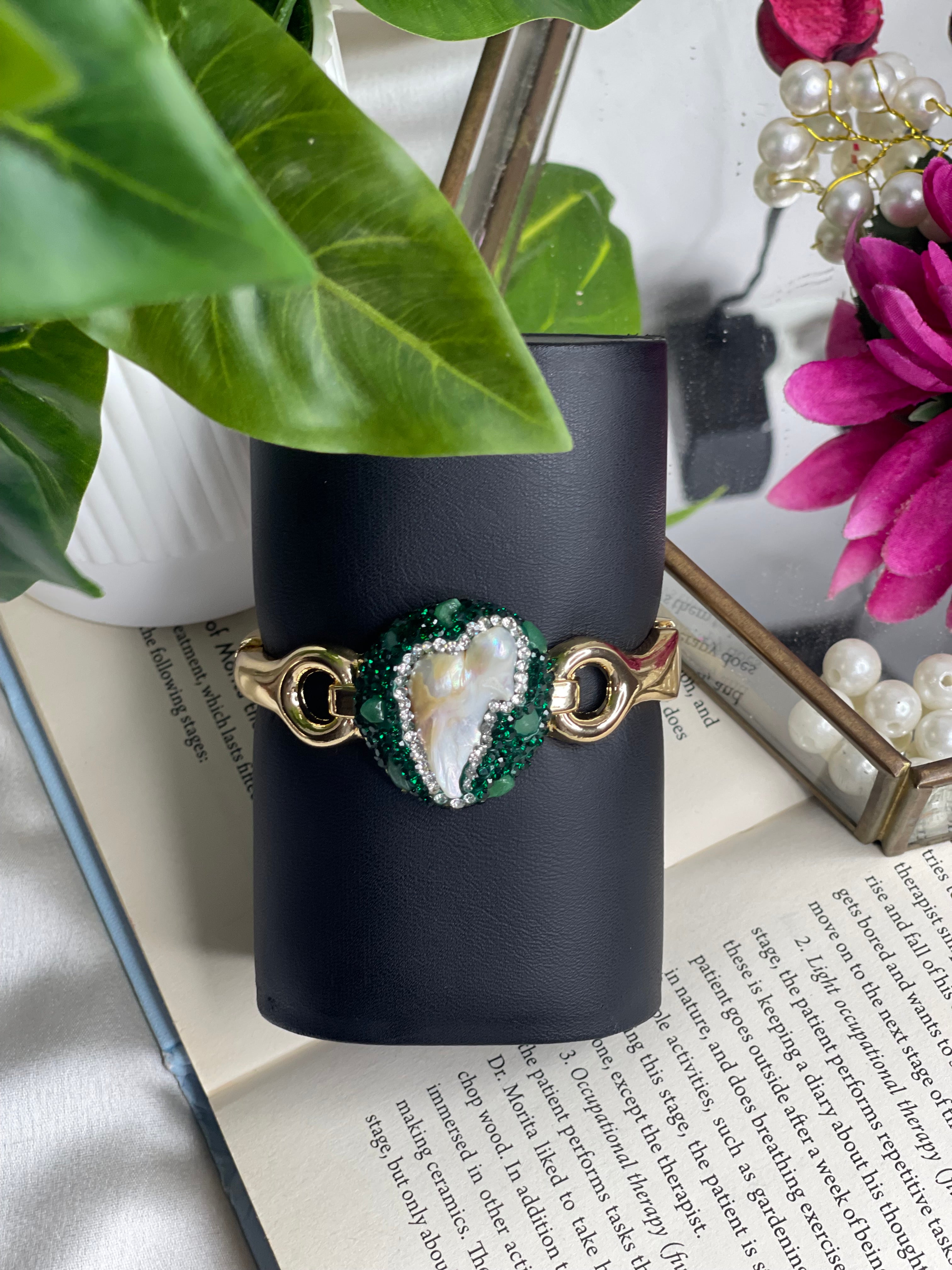 Emerald Gemestone Luxe Cuff