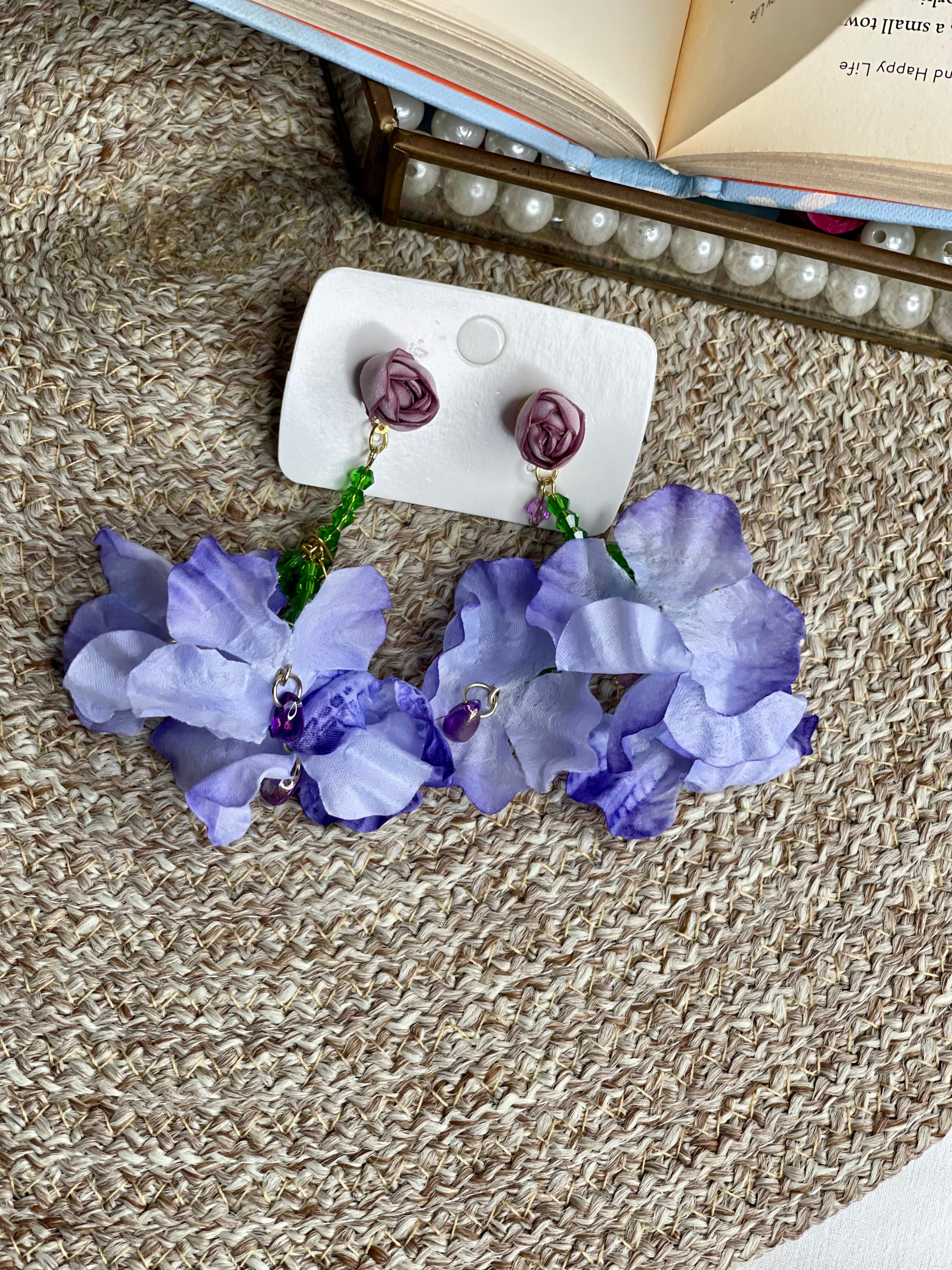 Lavender Petal Statement Earrings