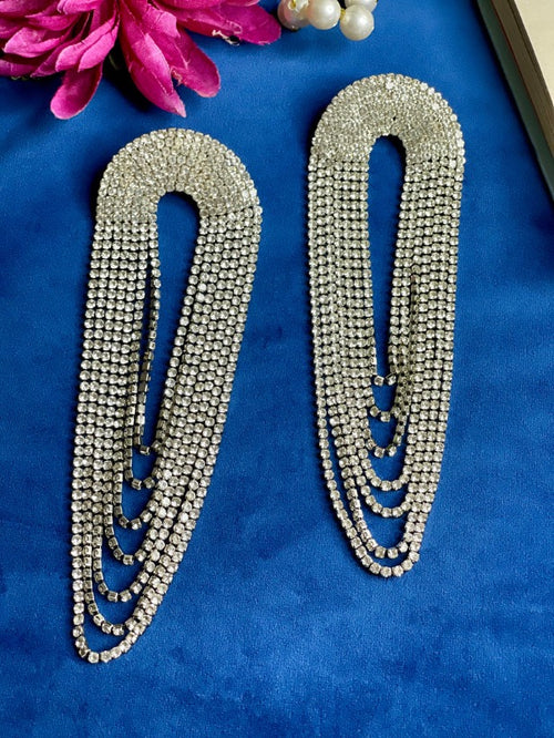 Crystal Draped Arch Earrings