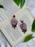 Wine Rose Earrings