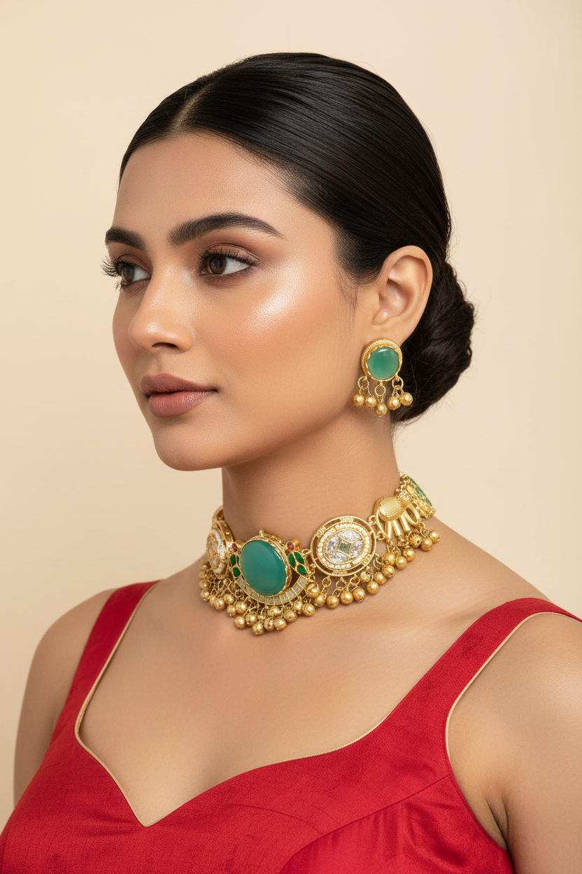 Mint Royale Ghungroo Choker Set