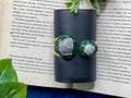 Emerald Aura Druzy Pearl handcuff