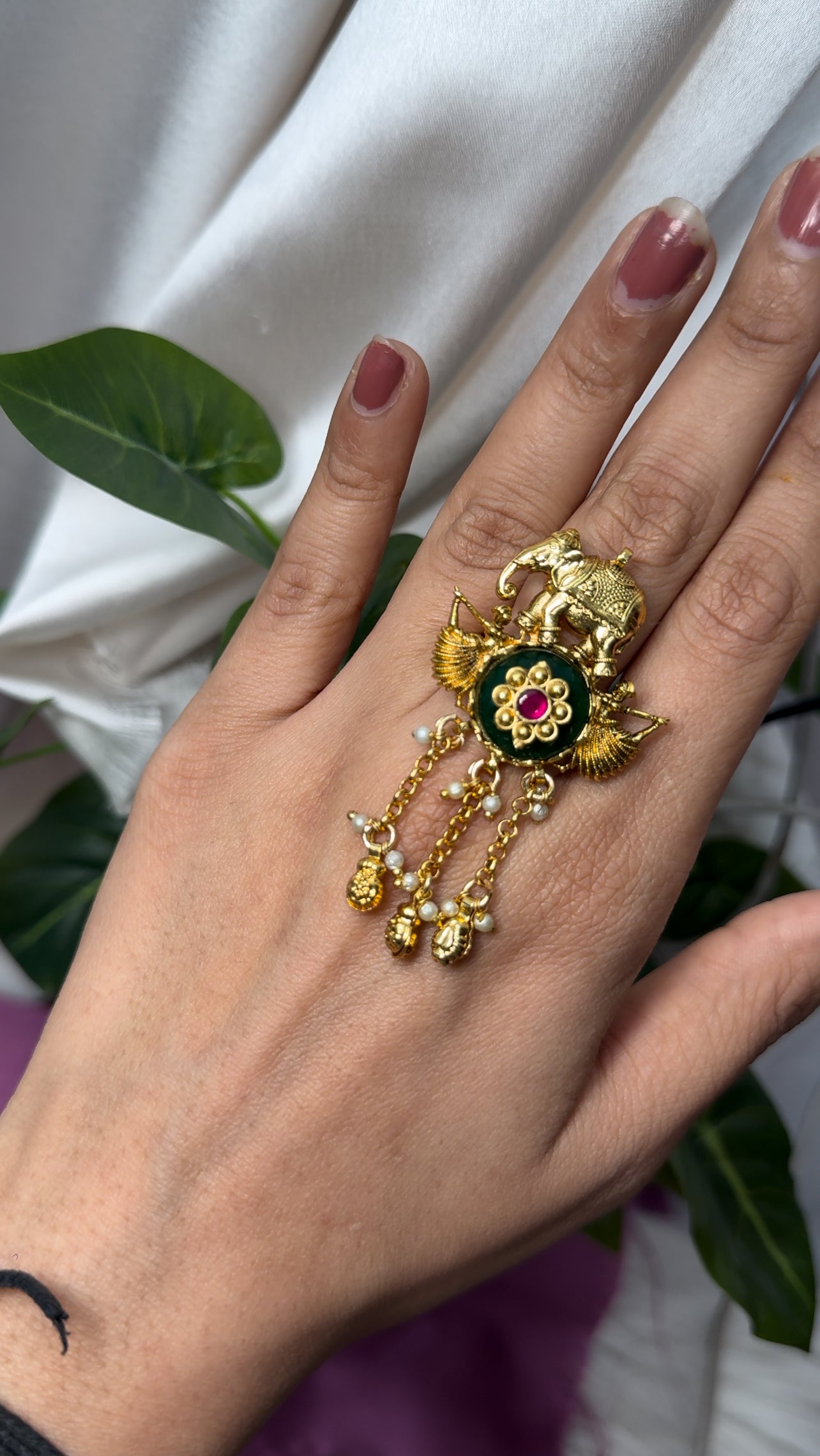 Emerald Elephant Ring