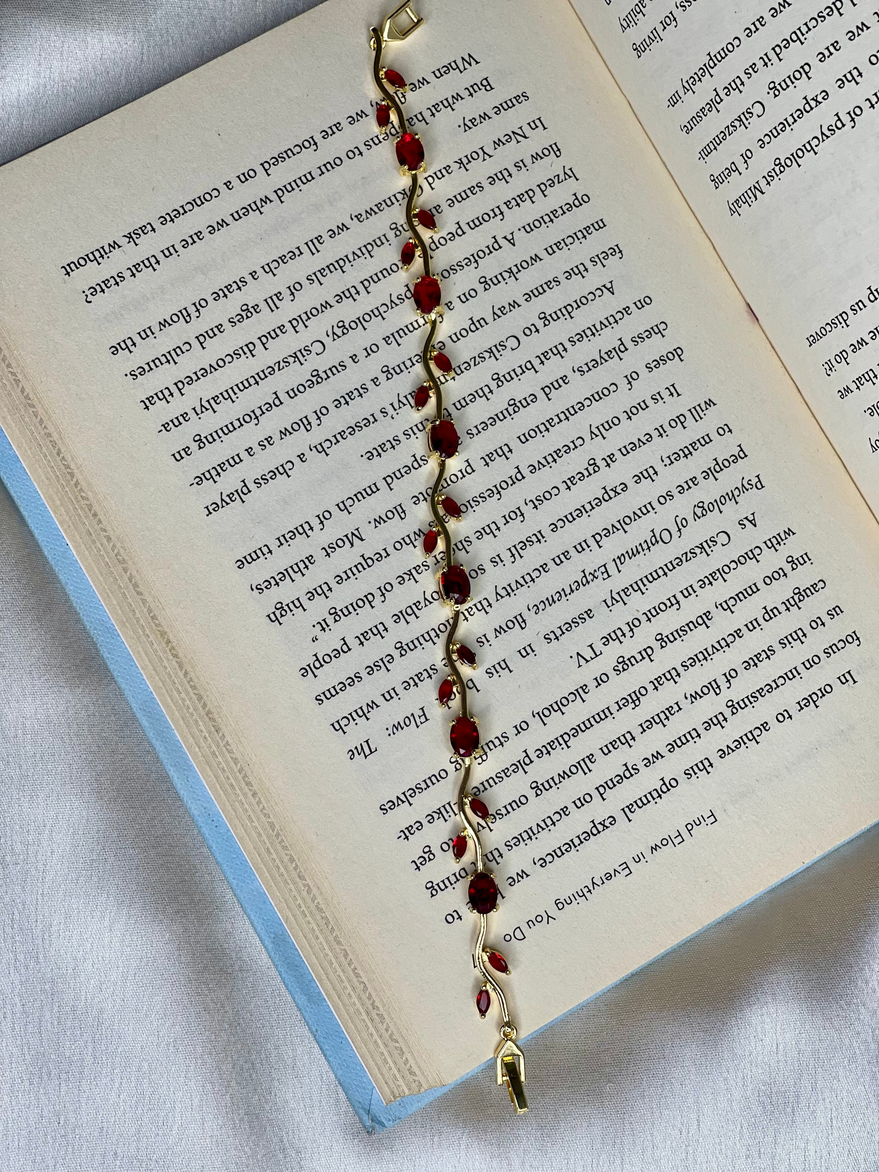 Red Floral Tulip Bracelet