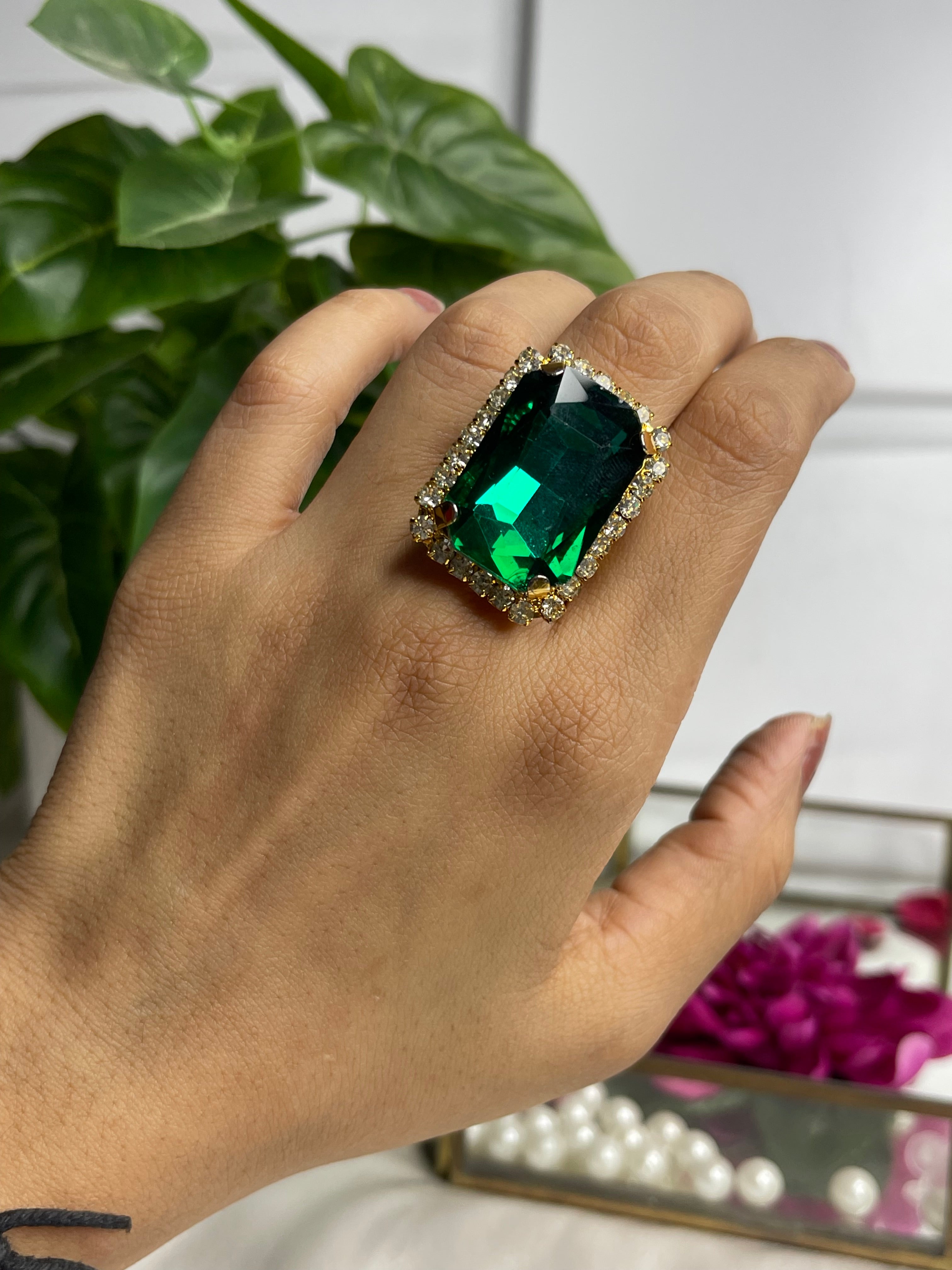Green Royal Statement Ring