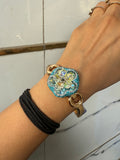 Turquoise Crystal Stone Flower Bracelet