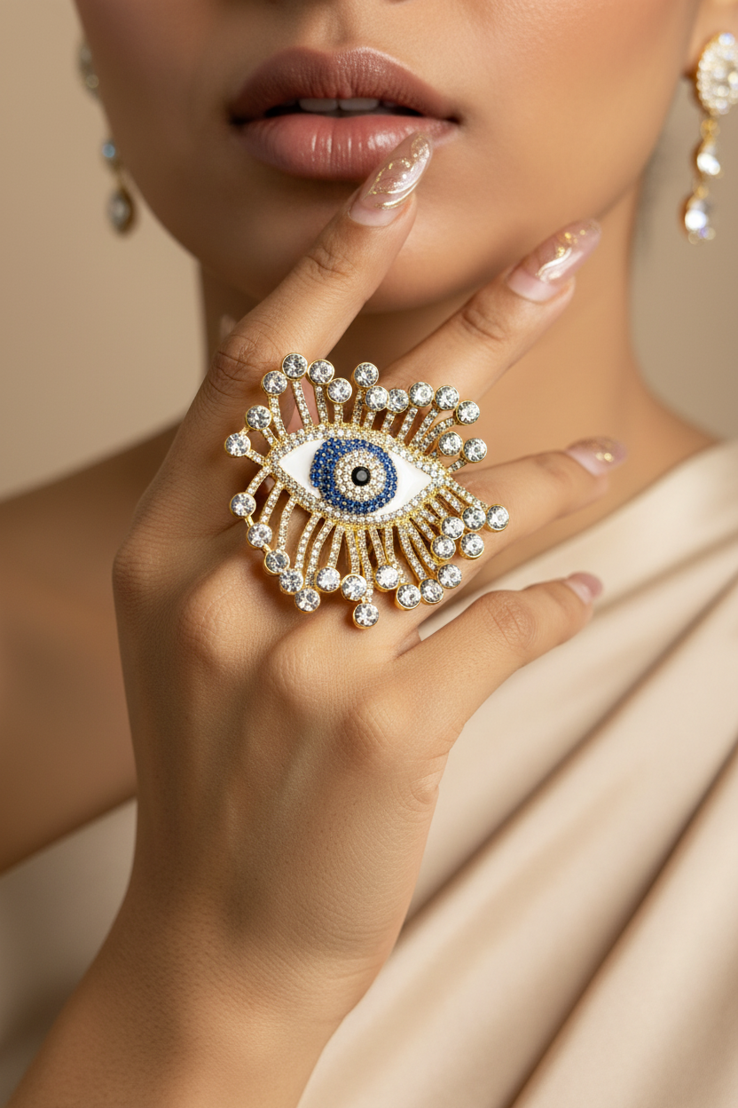 Evil eye Luxe Statement Ring