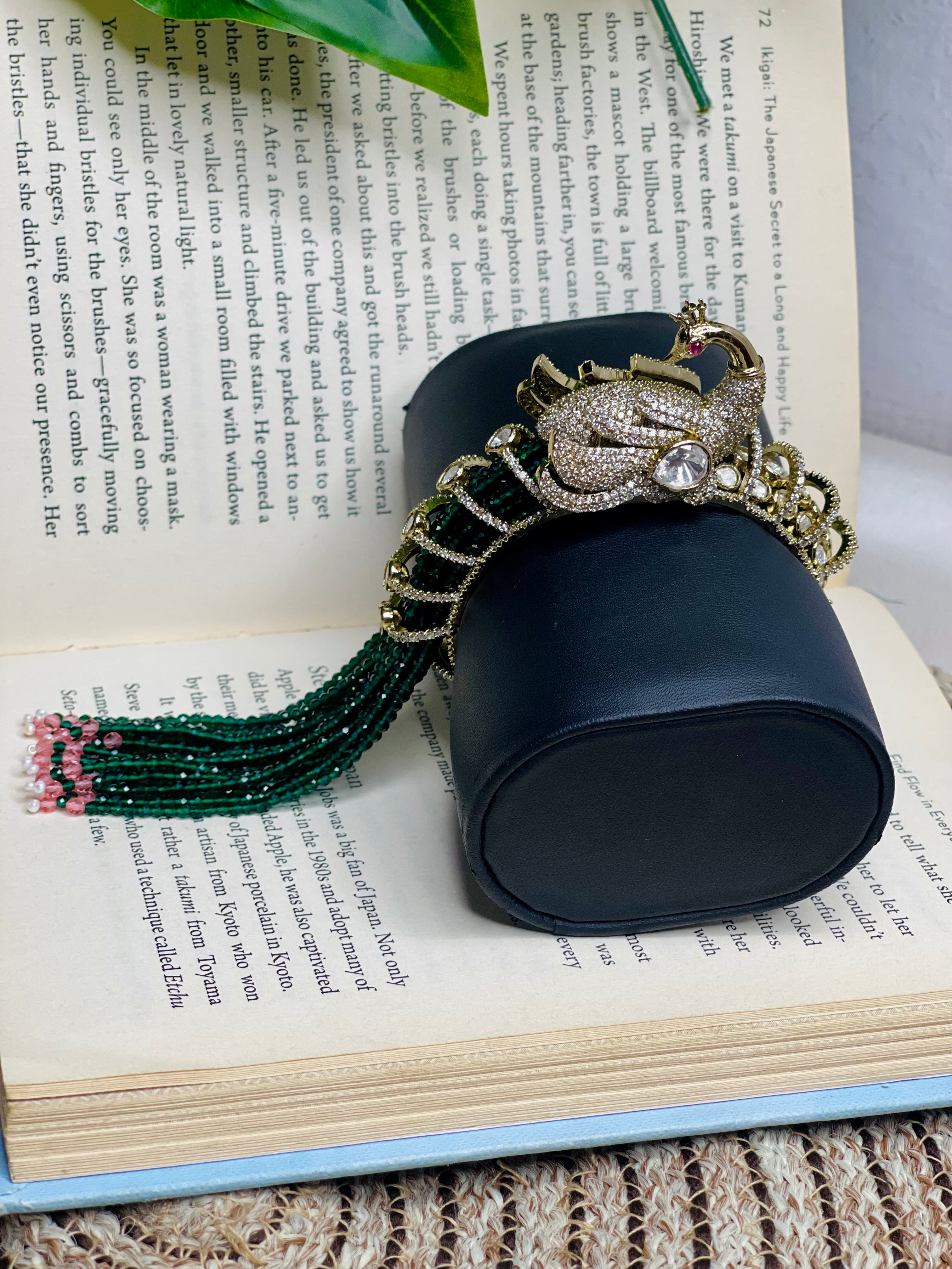Maharani Peacock Hand Harness Kada