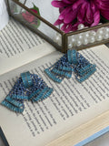 Sapphire Fan Statement Earrings