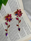 Red Flowery Earrings