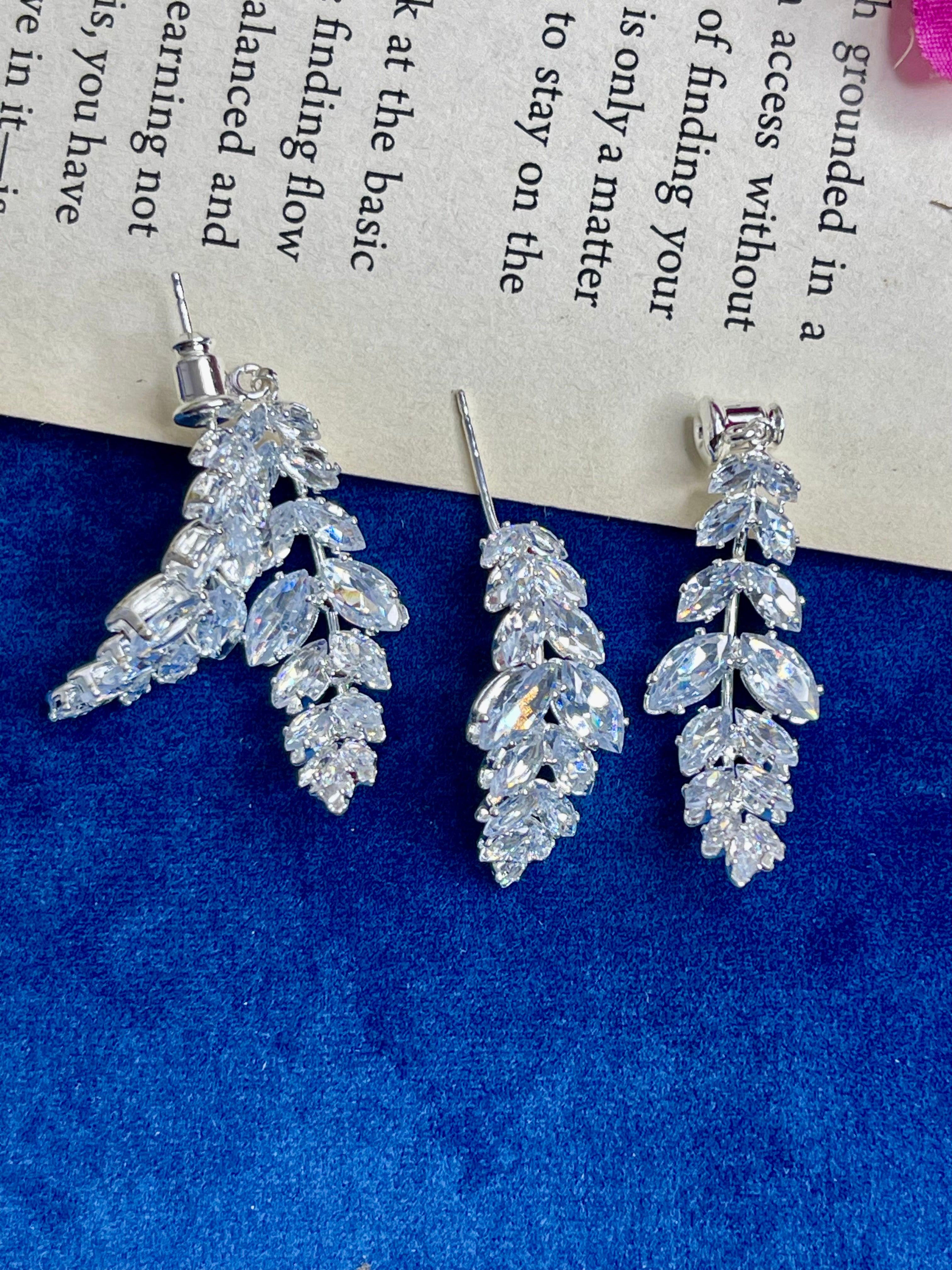 Silver leaf Party Earings