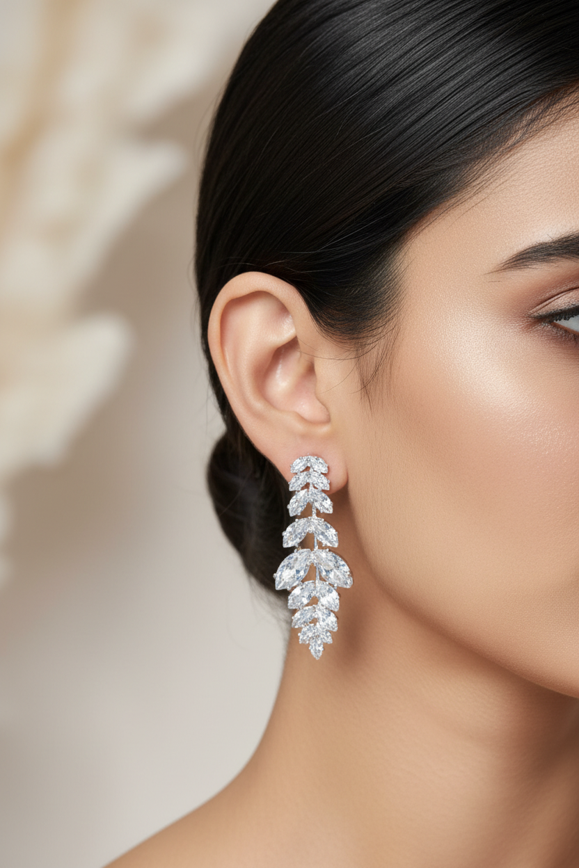 Silver leaf Party Earings
