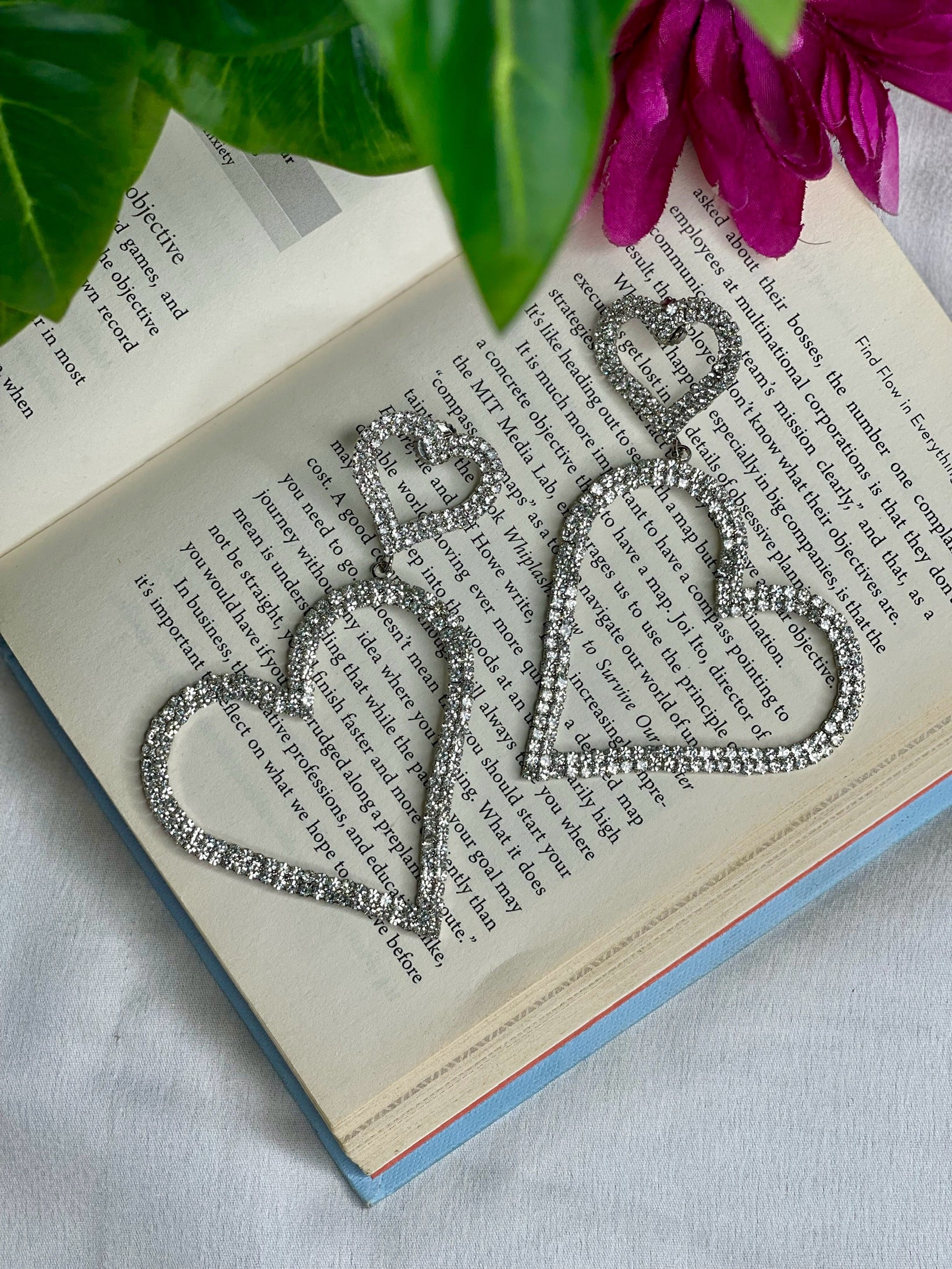 Silver Statement Heart Earrings