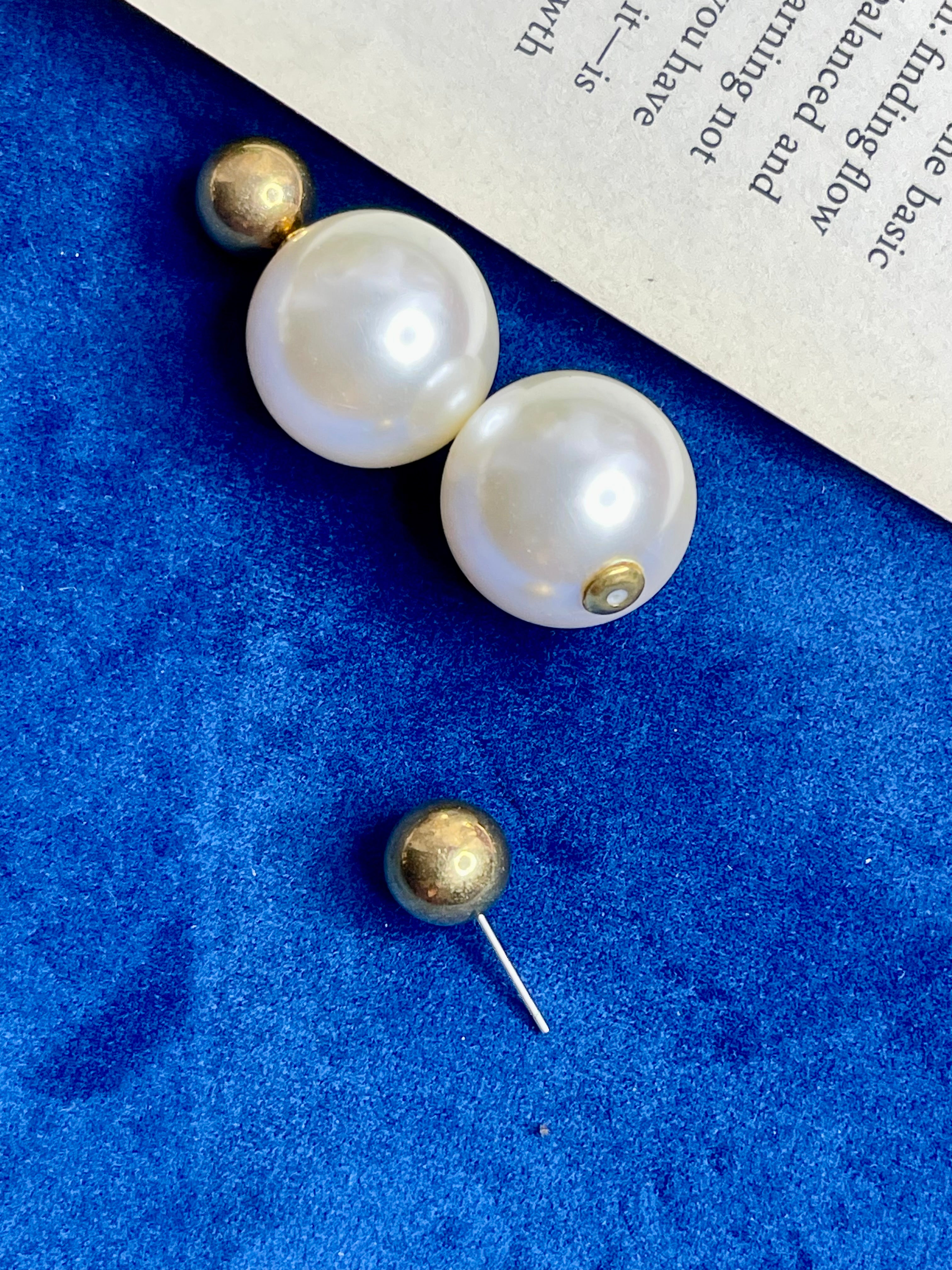 Luna Double Sided Pearl Studs