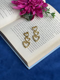 Golden Triple Heart Danglers