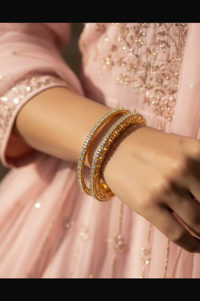 Crystal Line Bangles