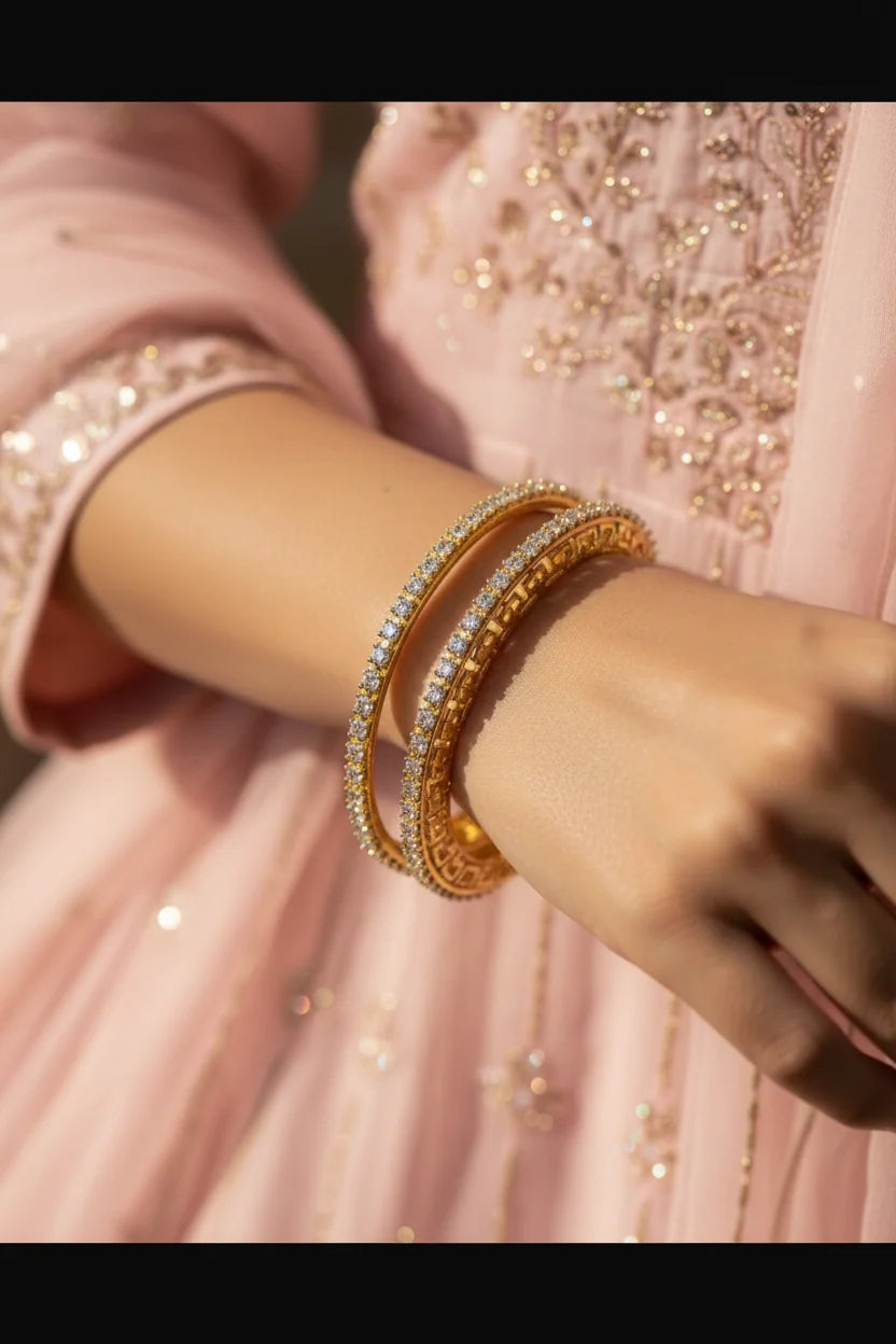 Crystal Line Bangles
