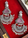 Lavender Oxidised Statement Earrings
