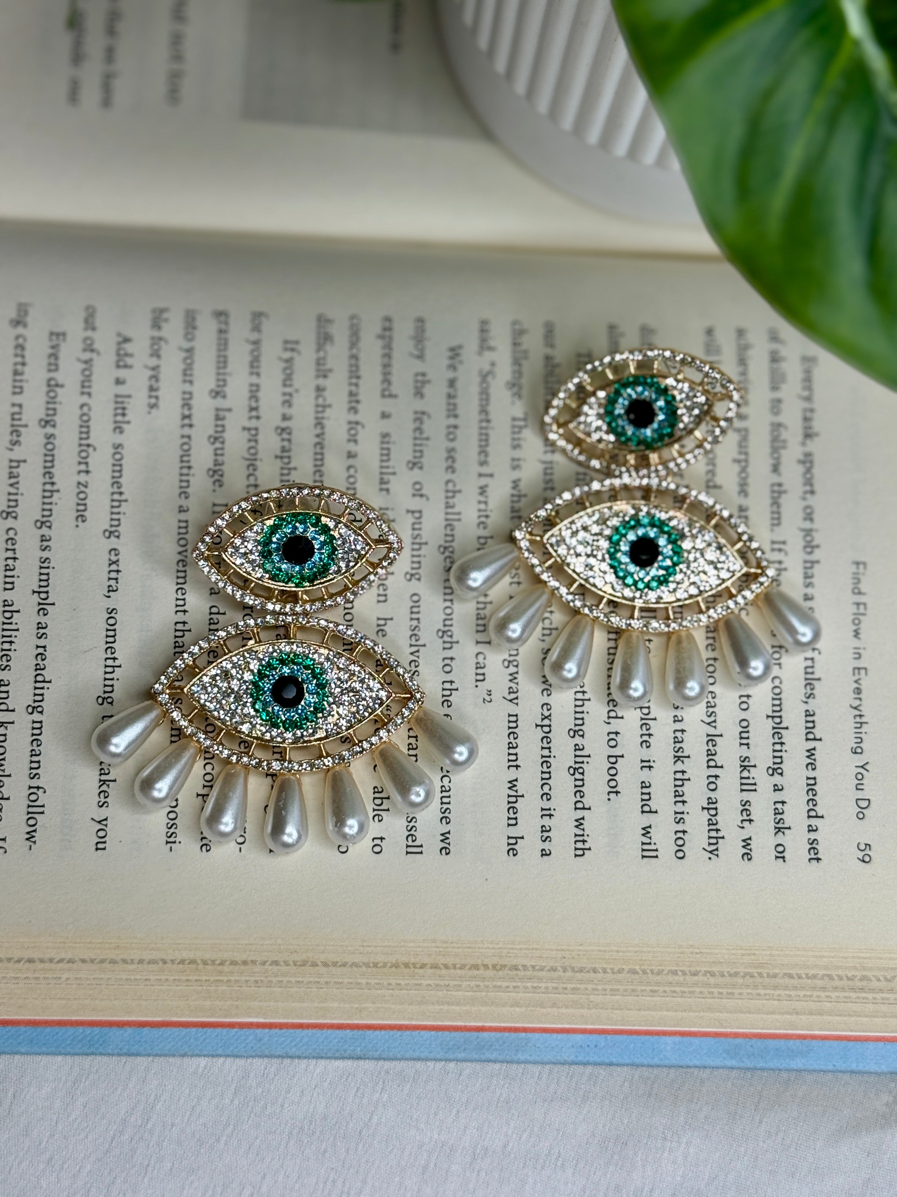 Nazar Pearl Drop Earrings