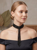 Black Midnight Fringe Choker