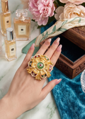 Mint Floral Statement Kashmiri Ring