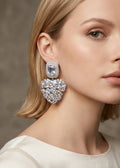 Silver Crystal Cascade Party Earrings