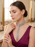 Silver Diamond Drape Choker