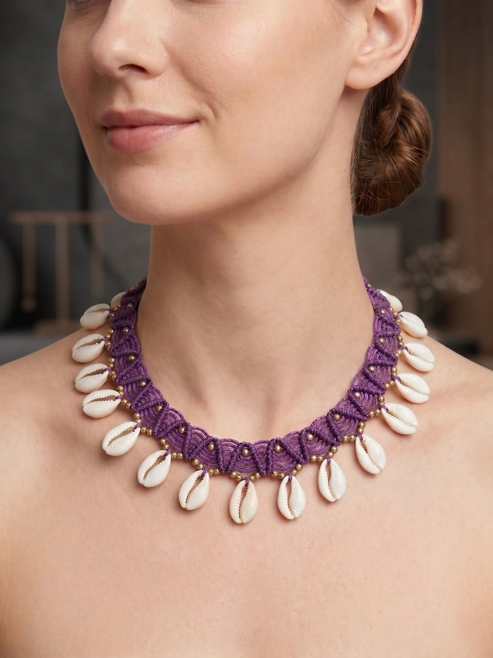 Purple Ocean Shell Necklace