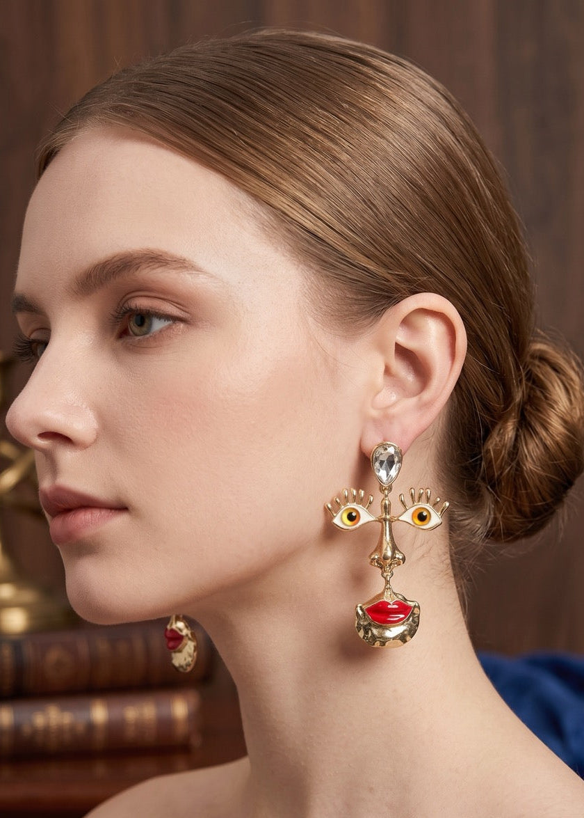 Evil Eye Face Earrings