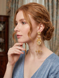 ⁠Peach Meher Kashmiri Earrings