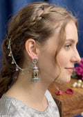 Silver Raasa Oxidised Jhumka Earrings