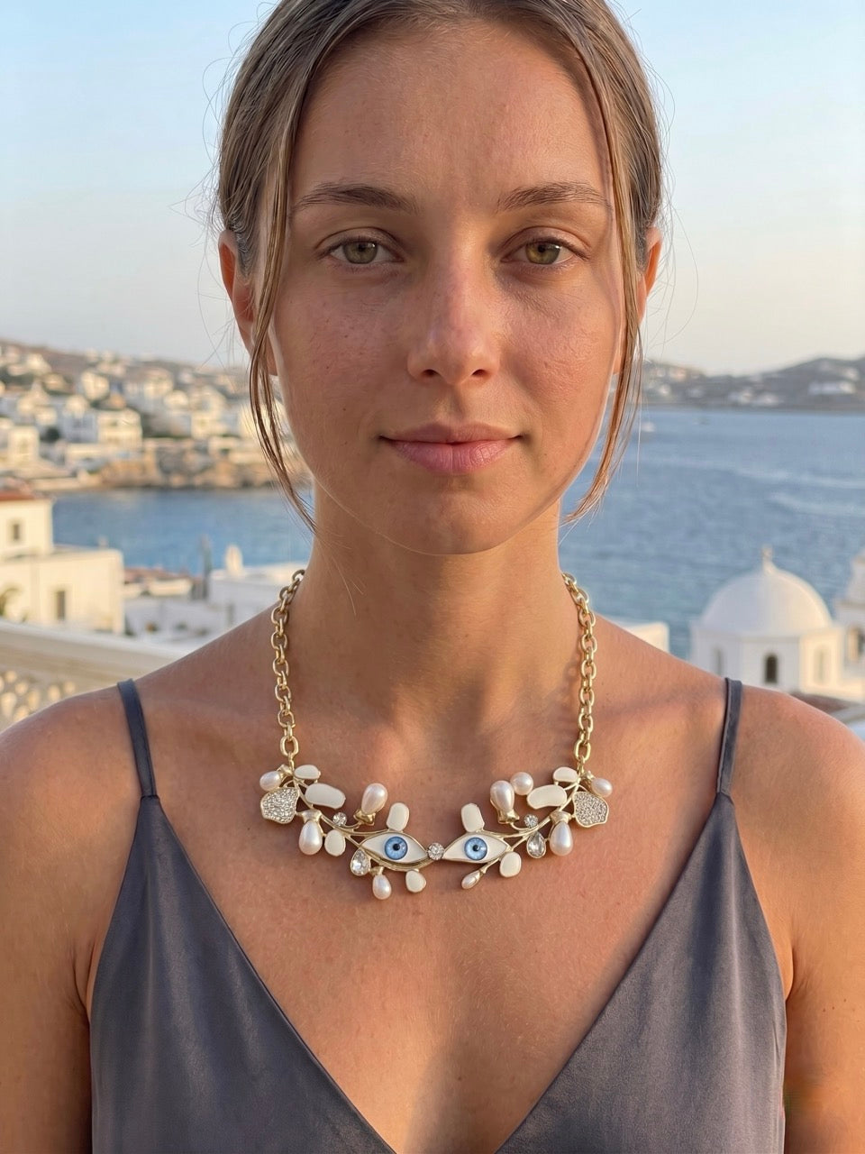 Blue Evil Eye Charm Necklace