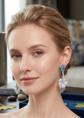 Blue Azure Bloom Earrings