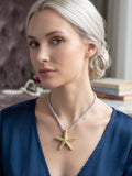 Yellow Starfish Rope Pendant Necklace