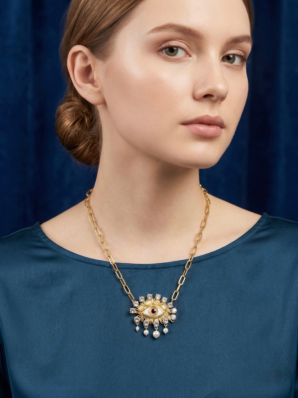 Yellow Evil eye Necklace