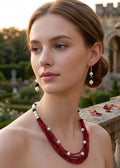 Ruby Pearl Layered Mala set