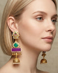 Multi Rang Mahal Kashmiri Jhumka Earrings